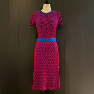 Opening Ceremony, size S/P, blue/red knit knee length skirt